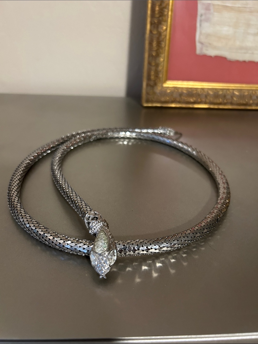 Vintage mesh, metal snake necklace, or belt